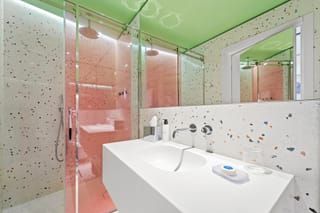 Detail of Bathroom with Shower in Single Room