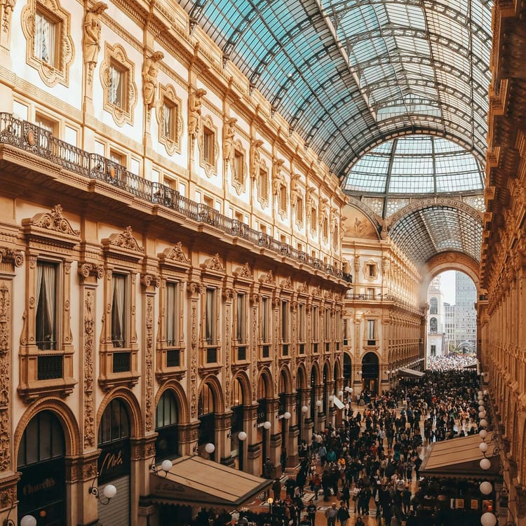 View of Galleria Vittorio Emanuele in Milan